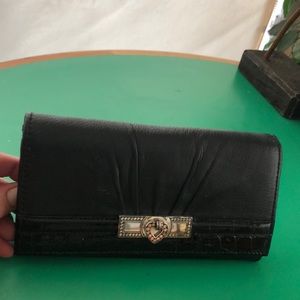 Brighton Black Leather Clutch Wallet